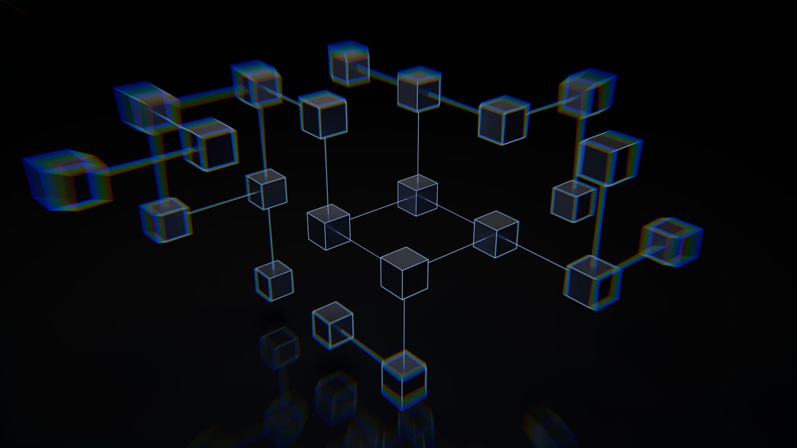 Abstract digital network visualisation representing open-source AI model distribution at scale