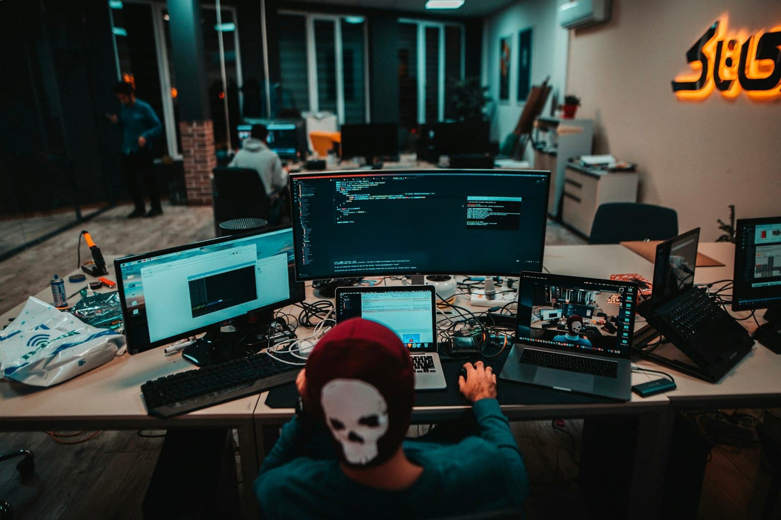 Web application code on a monitor
